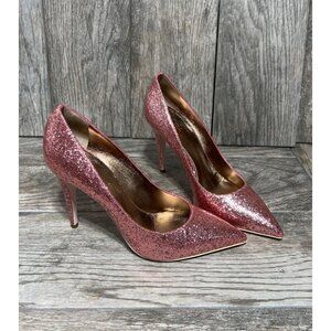 GIAMBA Paris Galactica Patent Rosa High Heels Pink Glitter Pumps 9.5 NWB